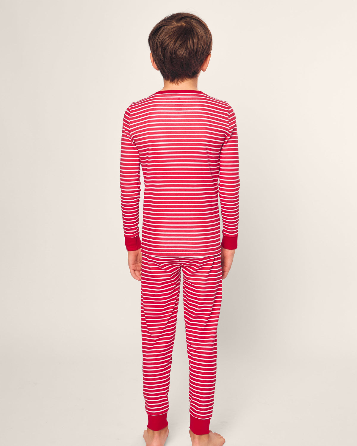 Kid’s Pima Snug Fit Pajama Set in Red Stripe