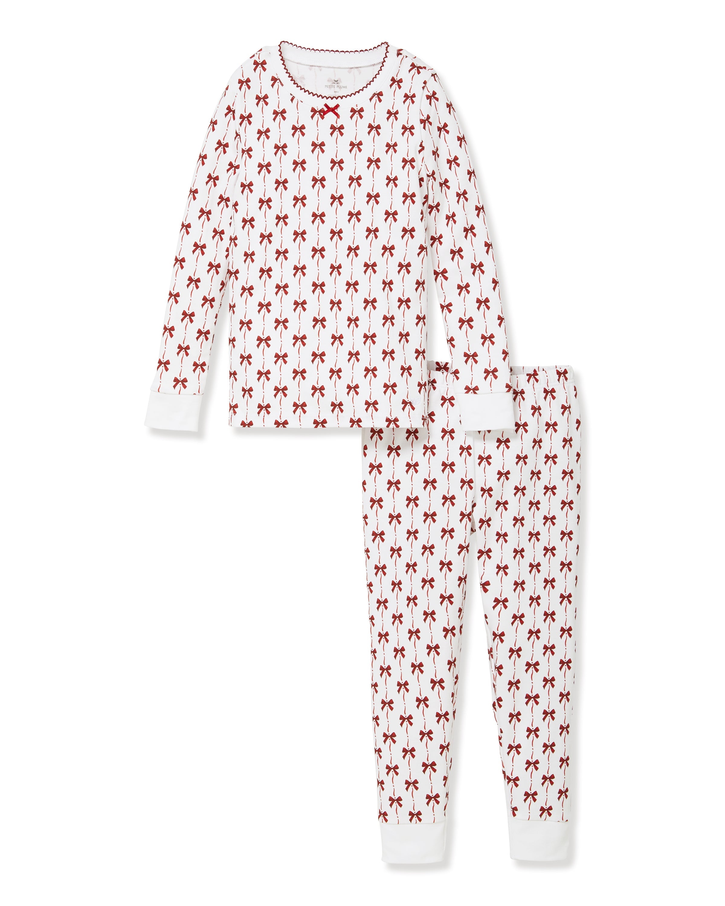 Kid’s Pima Snug Fit Pajama Set in Blissful Bows