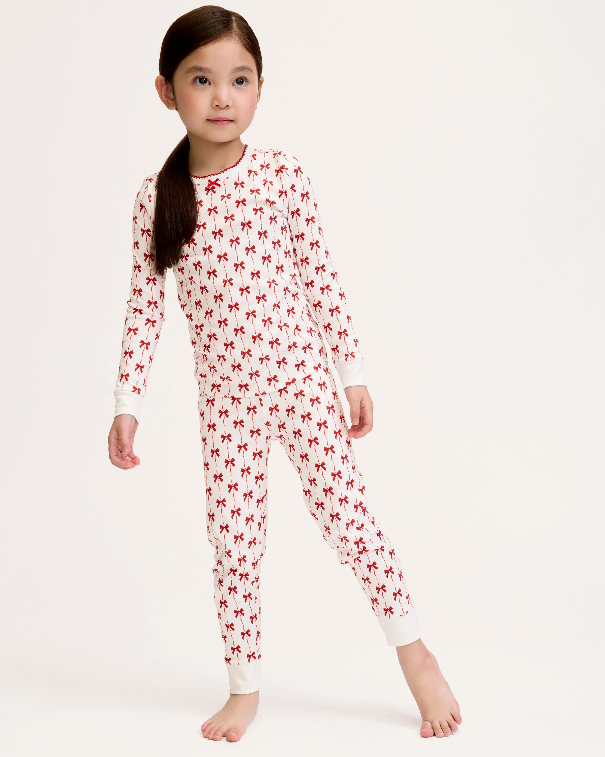 Kid’s Pima Snug Fit Pajama Set in Blissful Bows