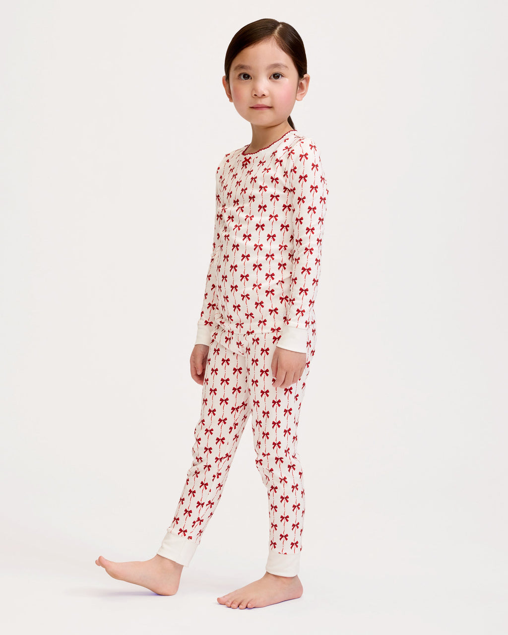 Kid’s Pima Snug Fit Pajama Set in Blissful Bows