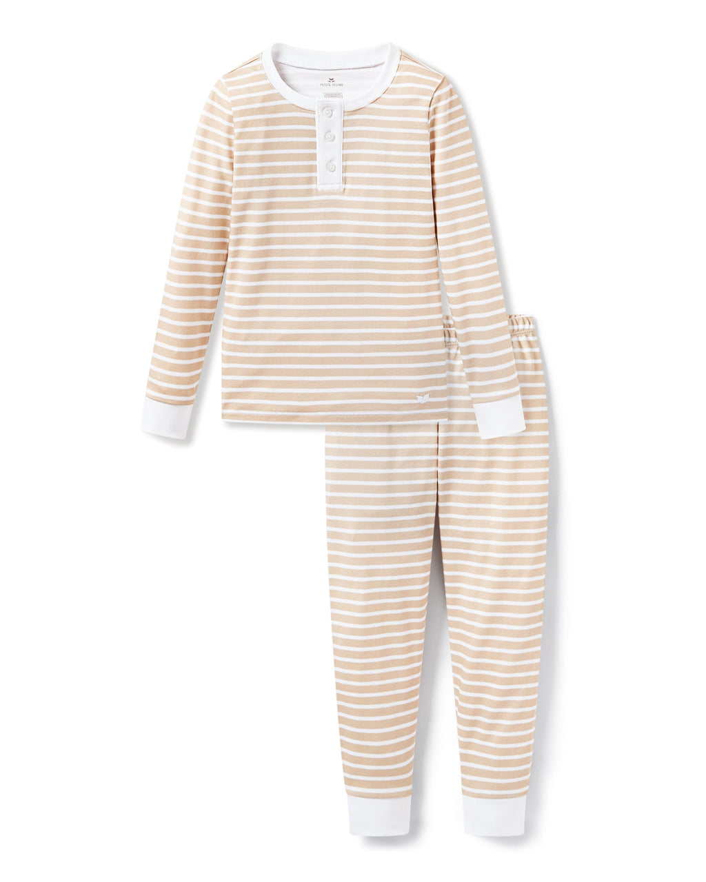 Kid’s Pima Snug Fit Pajama Set in Camel Stripe