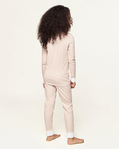 Kid’s Pima Snug Fit Pajama Set in Camel Stripe