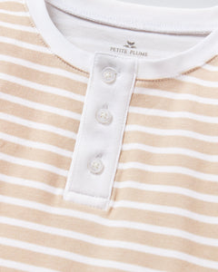 Kid’s Pima Snug Fit Pajama Set in Camel Stripe