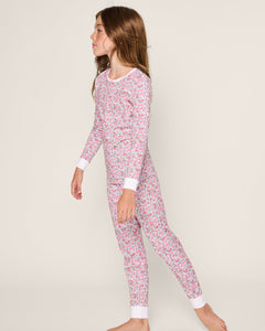 Kid’s Pima Snug Fit Pajama Set in Fleurs de Rose