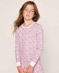 Kid’s Pima Snug Fit Pajama Set in Fleurs de Rose