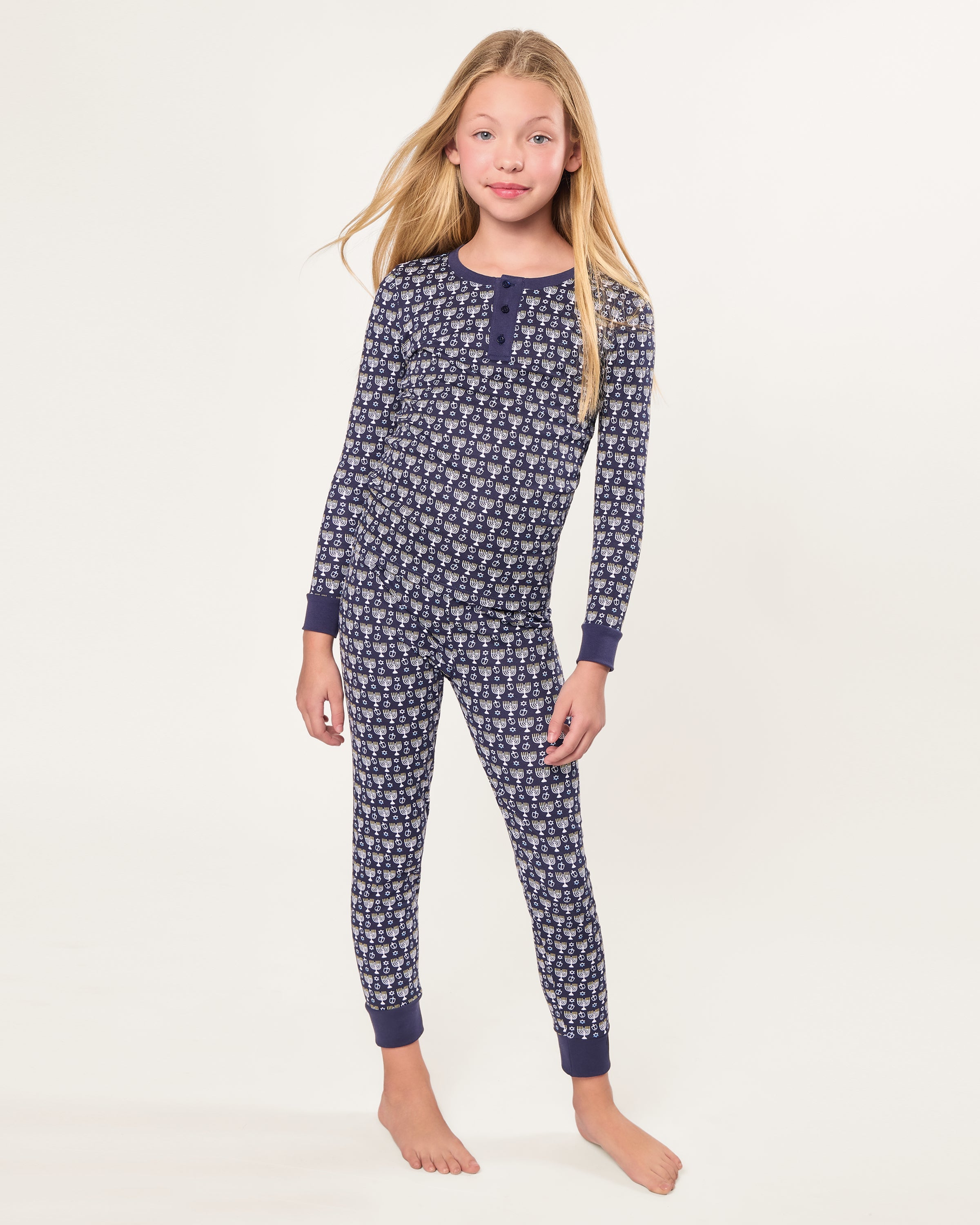 Kid’s Pima Snug Fit Pajama Set in Festival of Lights