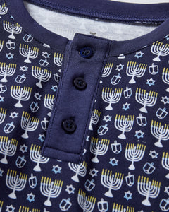 Kid’s Pima Snug Fit Pajama Set in Festival of Lights