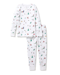 Kid’s Pima Snug Fit Pajama Set in Holiday Town
