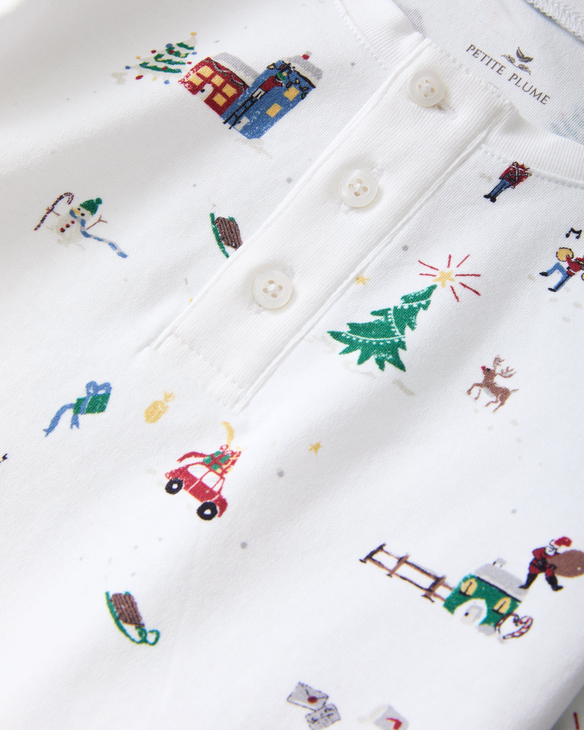 Kid’s Pima Snug Fit Pajama Set in Holiday Town