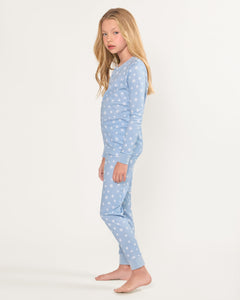 Kid’s Pima Snug Fit Pajama Set in Periwinkle Wonderland