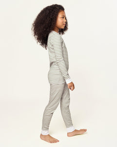 Kid’s Pima Snug Fit Pajama Set in Sage Stripe