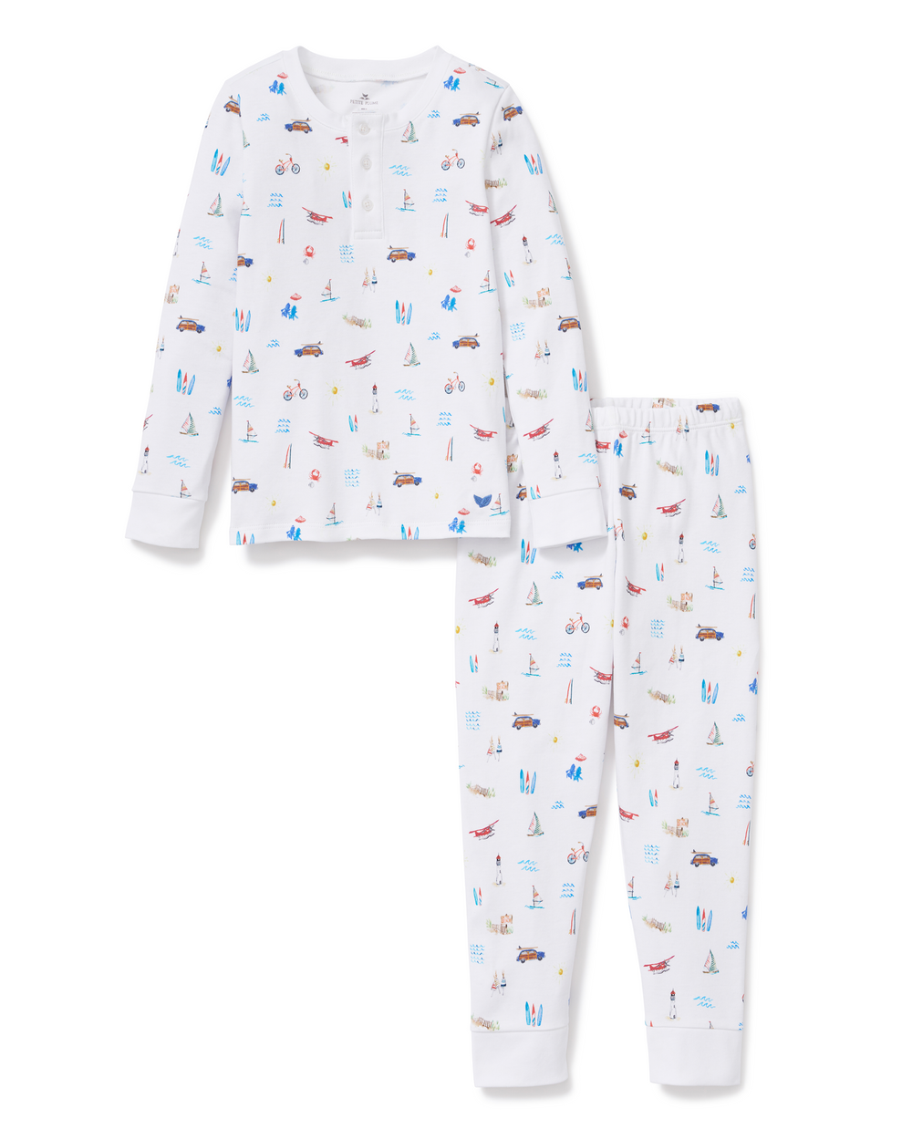 Kid's Pima Snug Fit Pajama Set in Summer Nostalgia