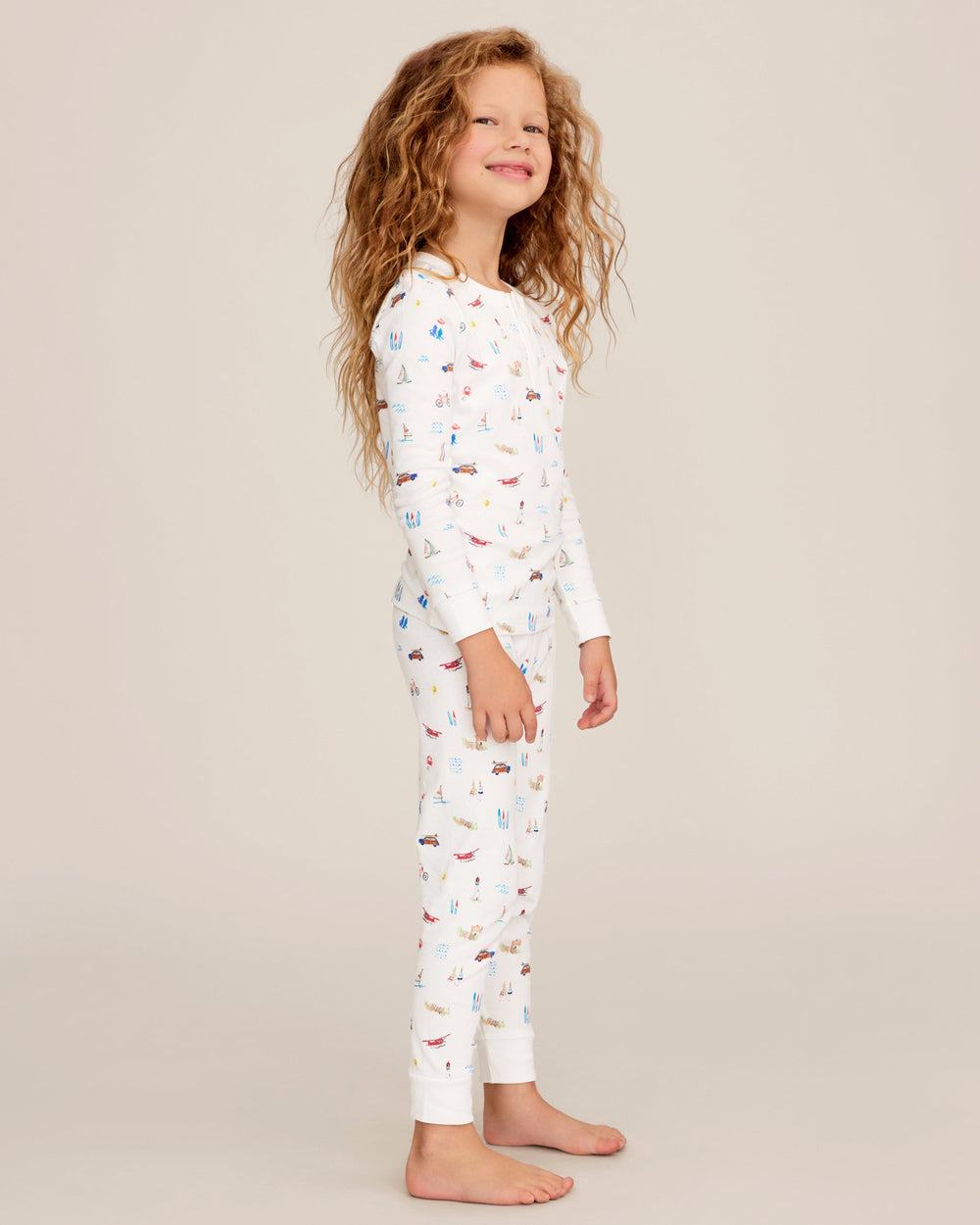 Kid's Pima Snug Fit Pajama Set in Summer Nostalgia