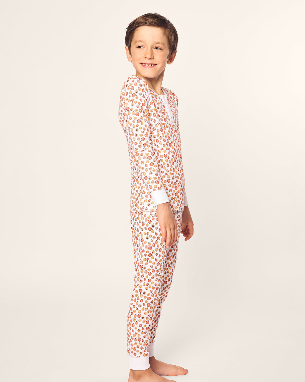 Kid’s Pima Snug Fit Pajama Set in Pumpkin Patch