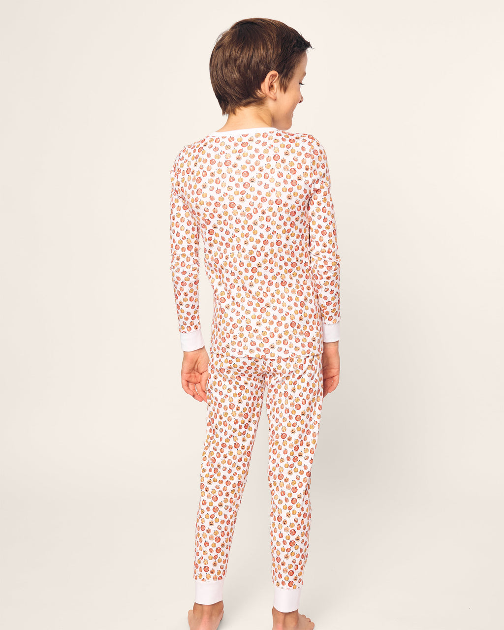 Kid’s Pima Snug Fit Pajama Set in Pumpkin Patch