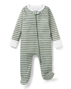 Baby’s Pima Romper in Sage Stripe