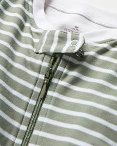 Baby’s Pima Romper in Sage Stripe