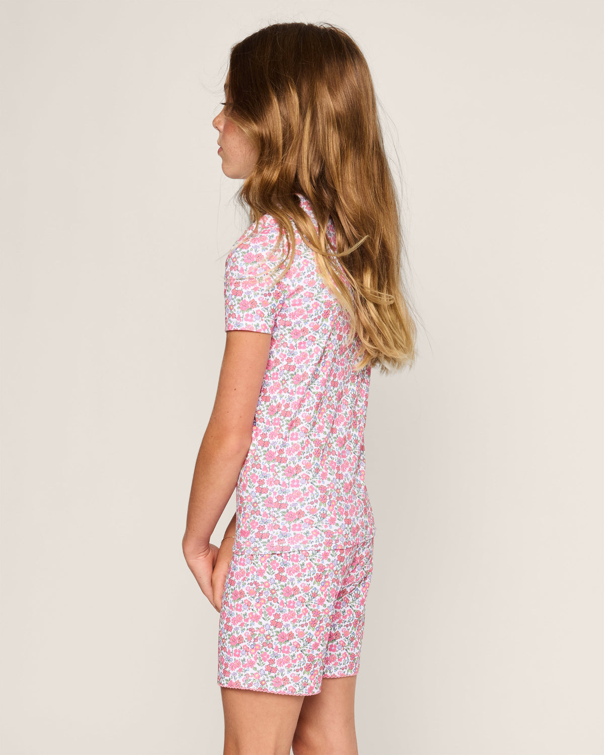 Kid’s Pima Snug Fit Short Set in Fleurs de Rose