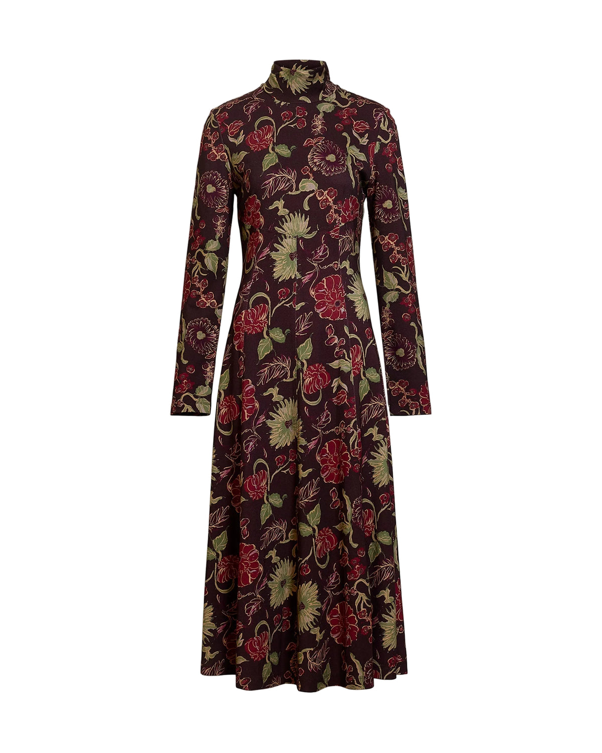 Thea Dress in Dark Fig Floral