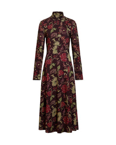 Thea Dress in Dark Fig Floral