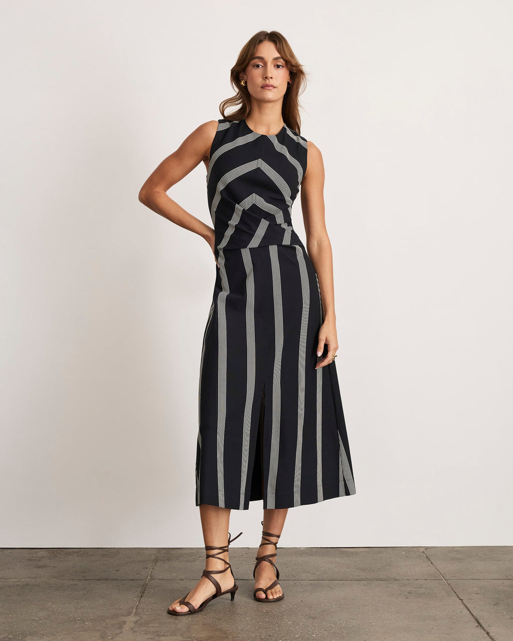 Theo Dress in Black & Cream