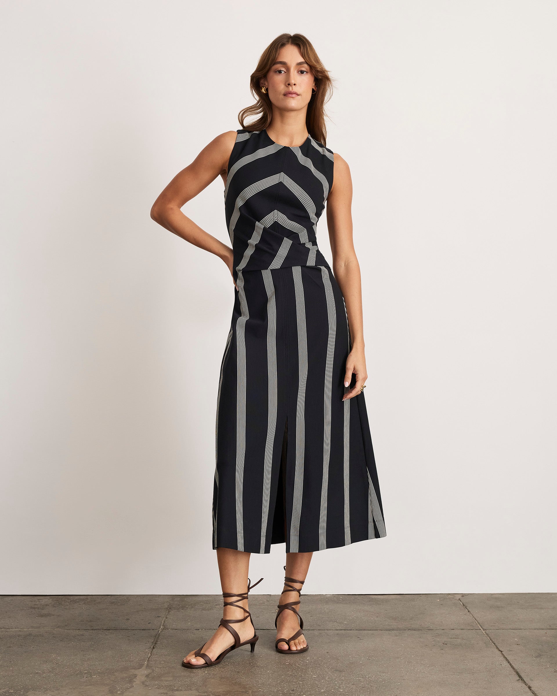 Theo Dress in Black & Cream