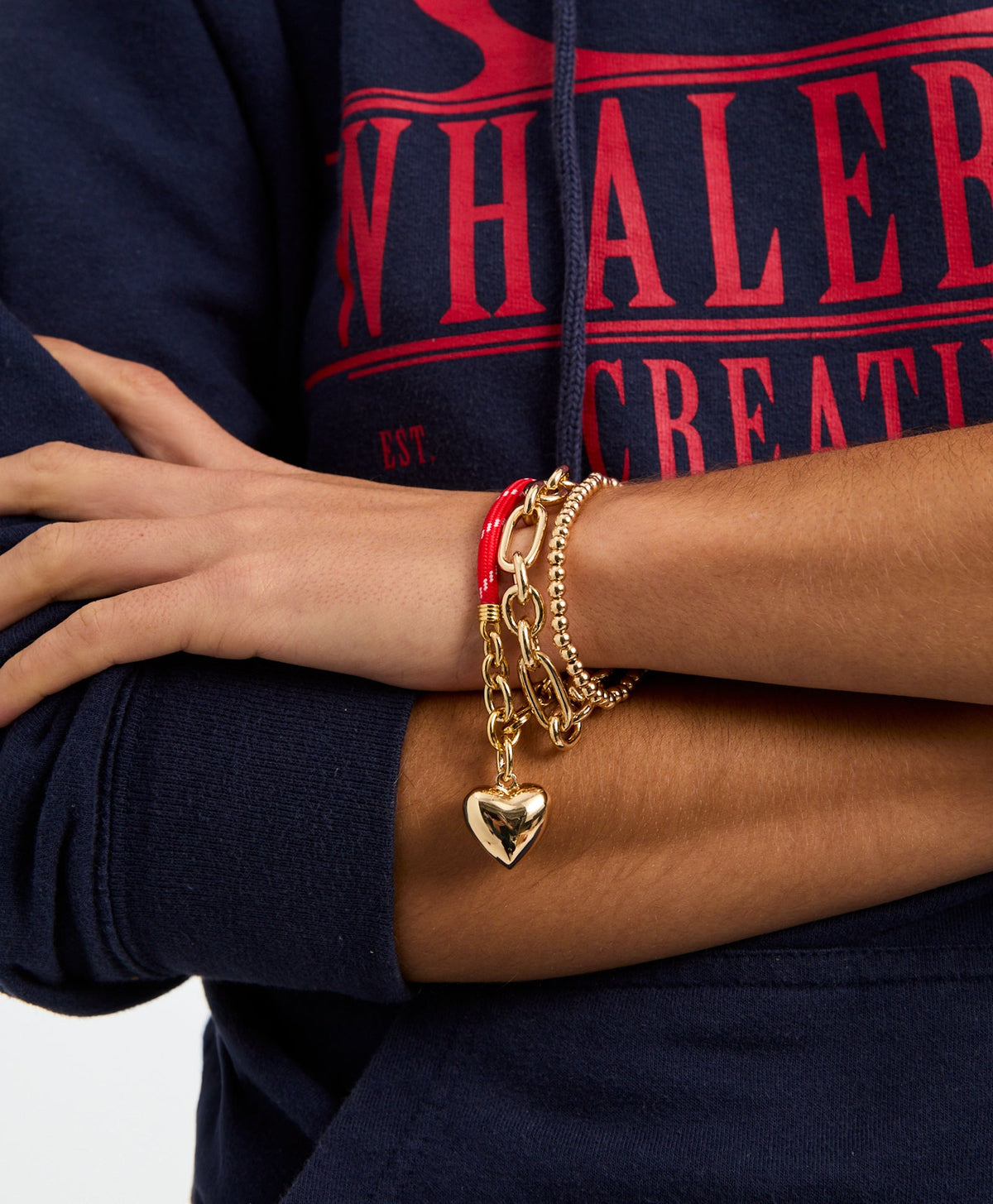 The Happy Cord Charm Bracelet in Red