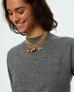 The Itsy Bitsy Puffy Heart Charm Necklace in Fuchsia