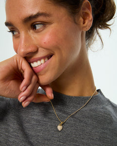 The Itsy Bitsy Puffy Heart Charm Necklace in Pavé