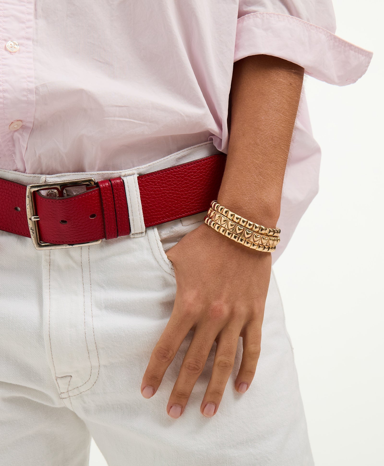 The Puffy Heart Stud Bracelet Stack