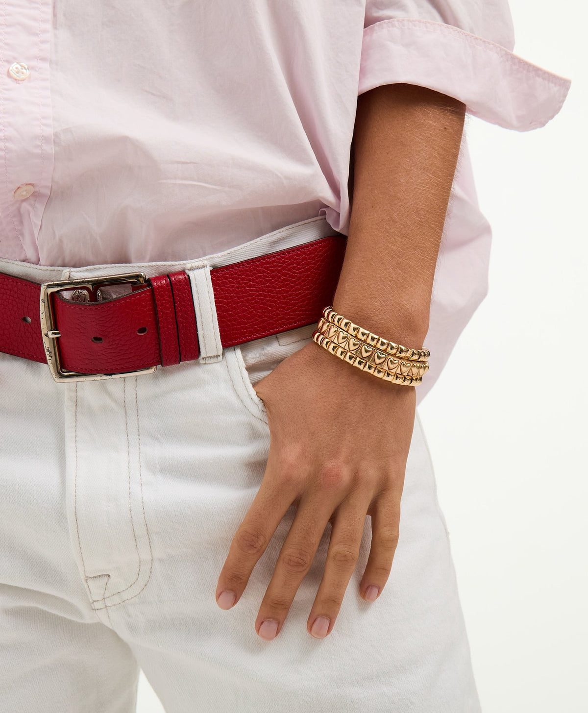 The Puffy Heart Stud Bracelet Stack
