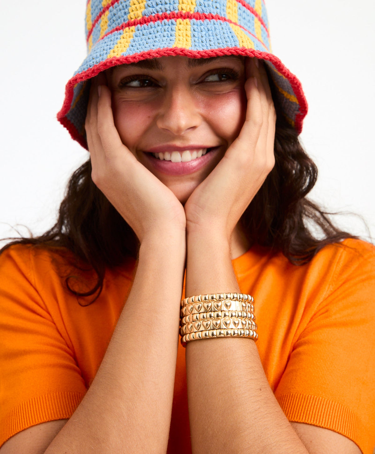 The Puffy Heart Stud Bracelet Stack