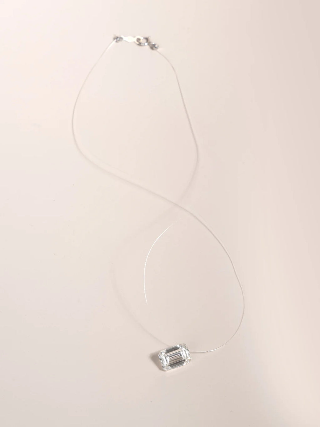 Emerald Cut “Floating” Diamond Pendant