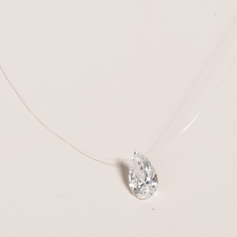 Emerald Cut “Floating” Diamond Pendant