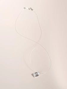 Emerald Cut “Floating” Diamond Pendant