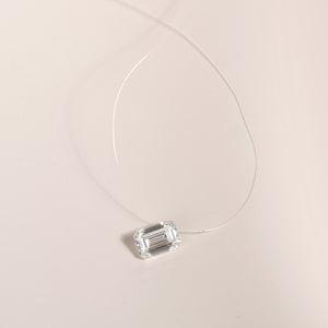 Emerald Cut “Floating” Diamond Pendant