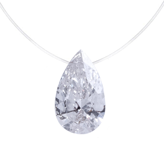 Pear Shaped “Floating” Diamond Pendant