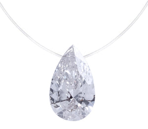 Pear Shaped “Floating” Diamond Pendant