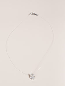 Pear Shaped “Floating” Diamond Pendant