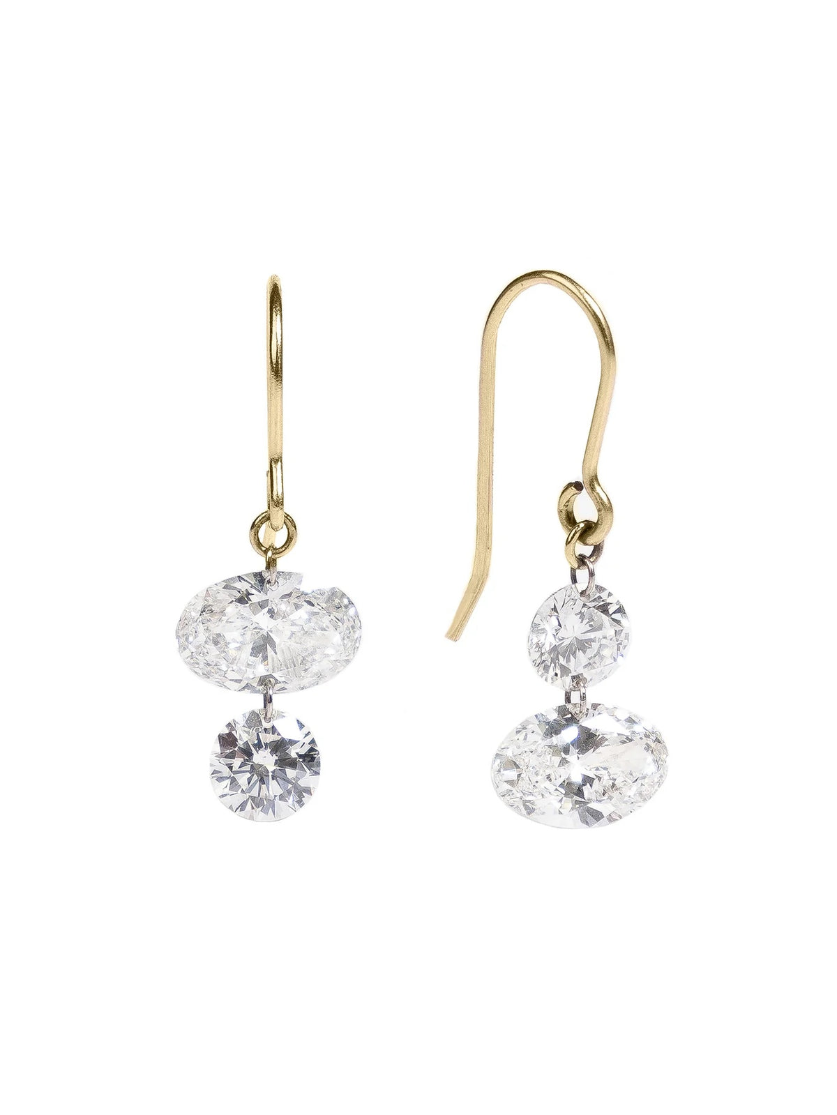 Oval 3 Carat Floating Diamond Earrings