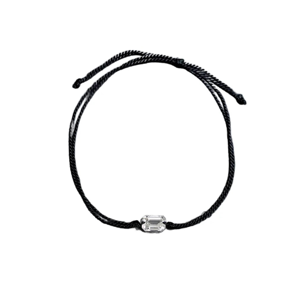1 Carat Emerald Cut Diamond Thread Bracelet