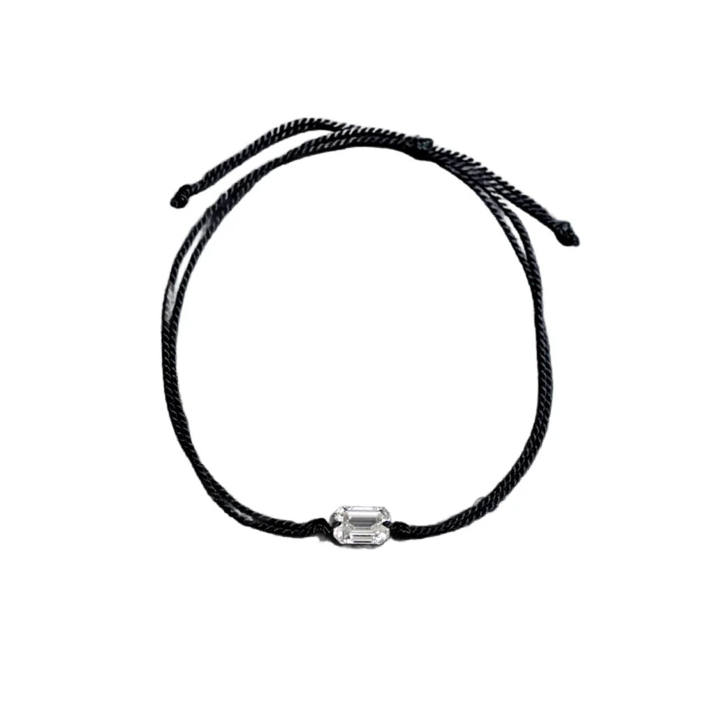 1 Carat Emerald Cut Diamond Thread Bracelet