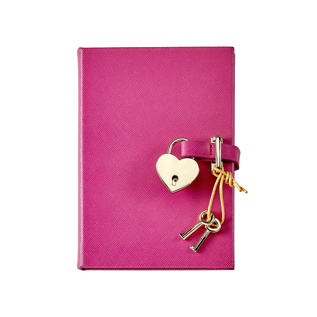 Heart Lock Diary Saffiano Leather