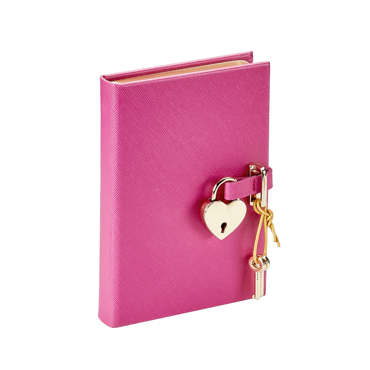 Heart Lock Diary Saffiano Leather