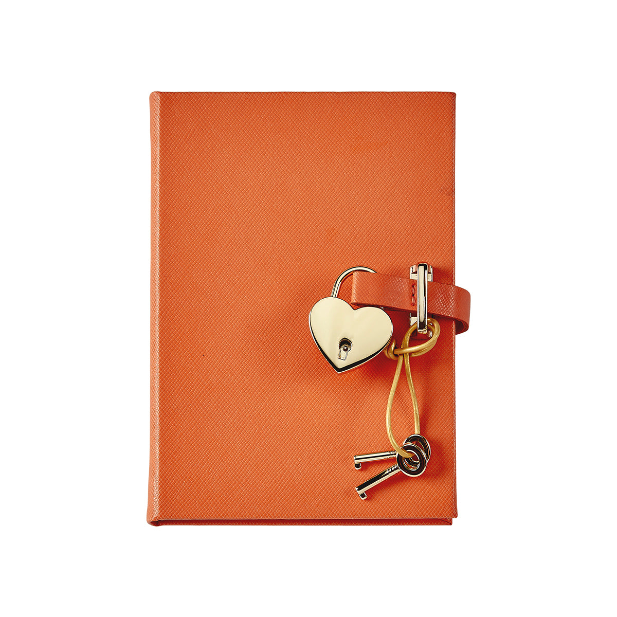 Heart Lock Diary Saffiano Leather