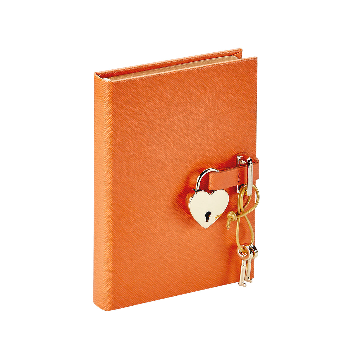 Heart Lock Diary Saffiano Leather