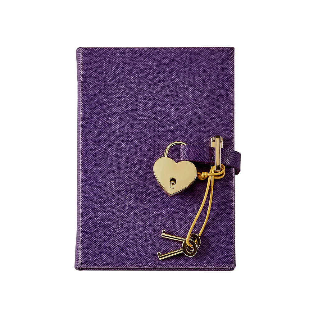 Heart Lock Diary Saffiano Leather