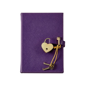 Heart Lock Diary Saffiano Leather