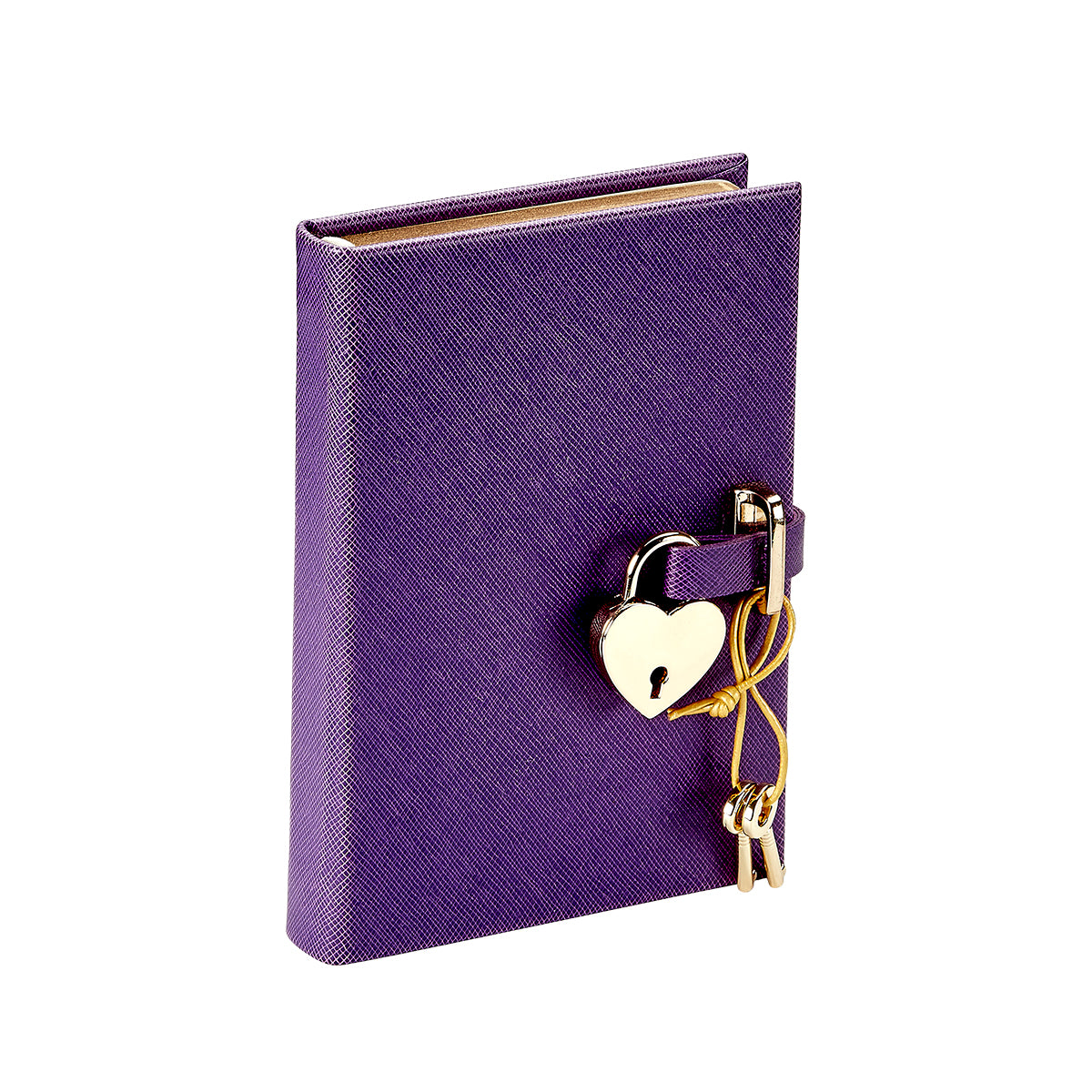 Heart Lock Diary Saffiano Leather