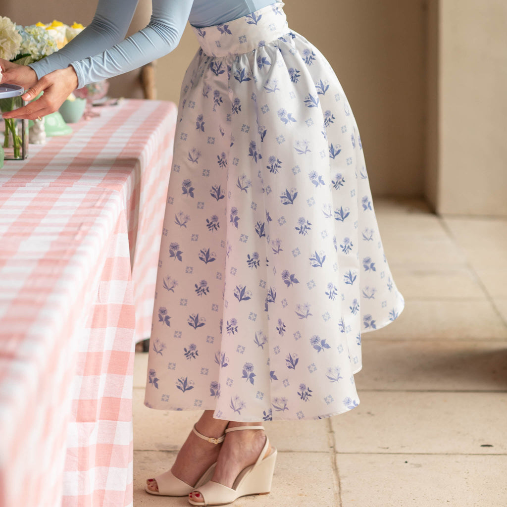 Audrey Skirt in Floral Delft- Henry Duvall